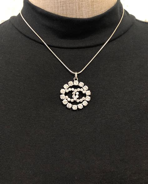 chanel pendant diamond|authentic Chanel pendant necklace.